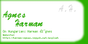 agnes harman business card